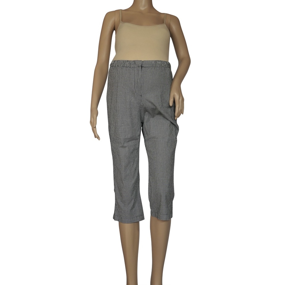 Small Black and White Plaid Maternity Capri